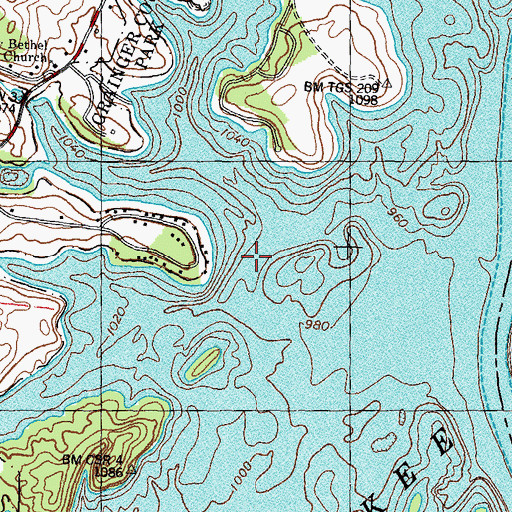 Topographic Map of May Springs (historical), TN