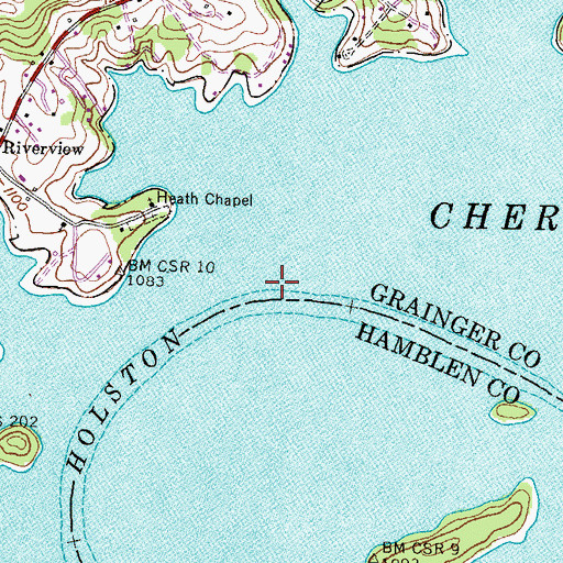 Topographic Map of Mill Spring Branch (historical), TN