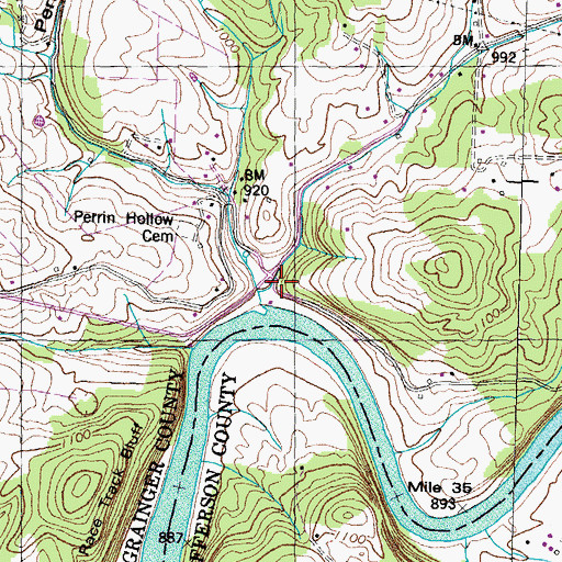 Topographic Map of Perrin Hollow, TN