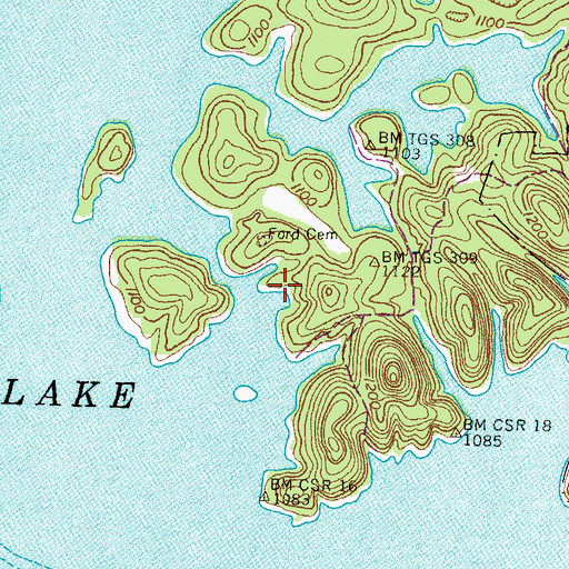 Topographic Map of Rocky Summit (historical), TN