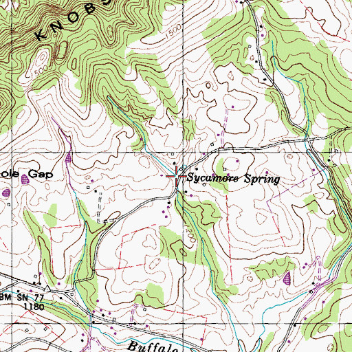 Topographic Map of Sycamore Spring, TN