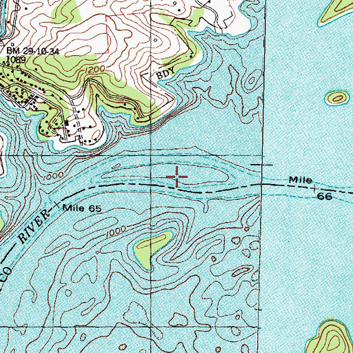 Topographic Map of Turley Island (historical), TN
