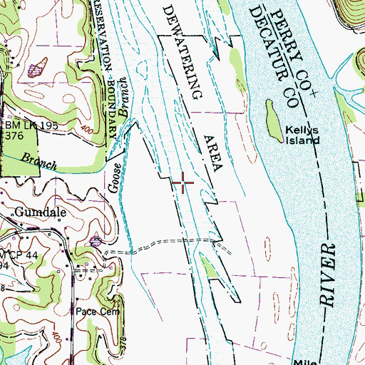 Topographic Map of Halabough Bottom, TN