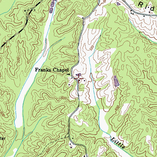 Topographic Map of Hydro, TN
