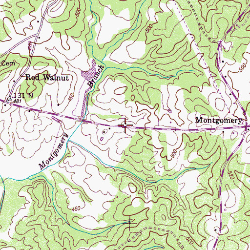 Topographic Map of Old Dunbar (historical), TN