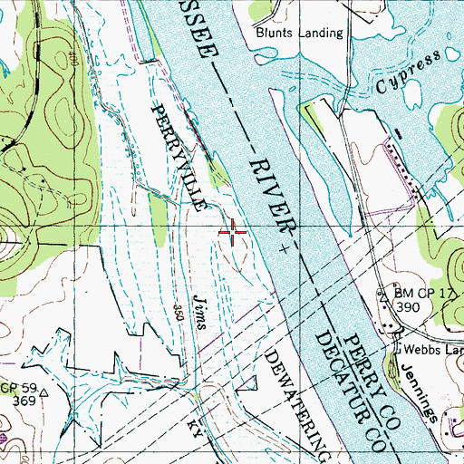Topographic Map of Round Pond (historical), TN