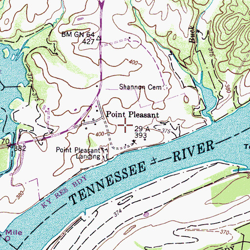 Topographic Map of Shelby Pond (historical), TN