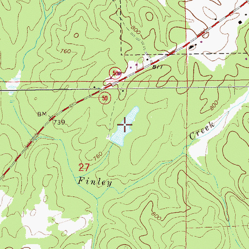 Topographic Map of J H Hines Lake, AL