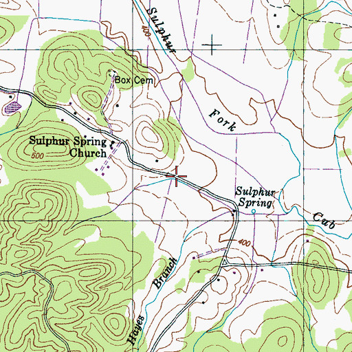 Topographic Map of Sulphur Springs (historical), TN