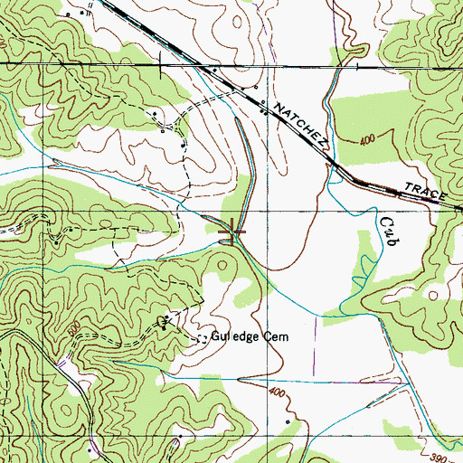 Topographic Map of West Fork Cub Creek, TN