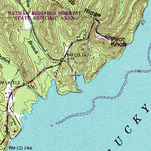 Topographic Map of Barn Hollow, TN
