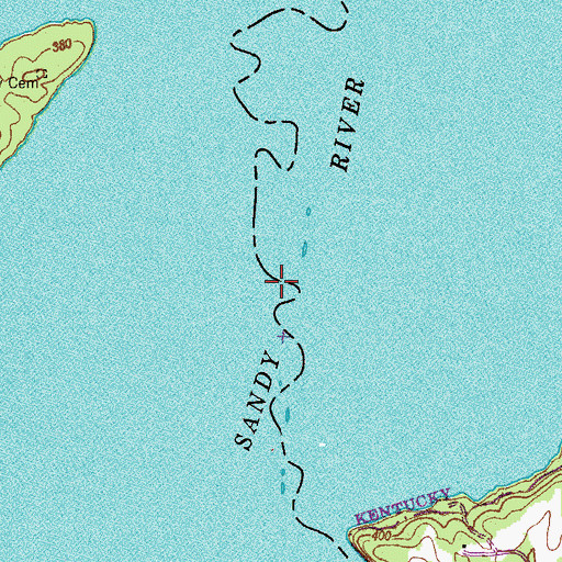 Topographic Map of Bg Sandy River Drainage Ditch (historical), TN