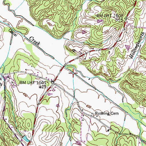 Topographic Map of Billie Branch, TN