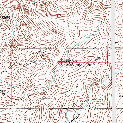Topographic Map of Upper McKinney Tank, AZ