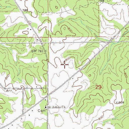 Topographic Map of Terrapin Creek Watershed Dam Number 21, AL