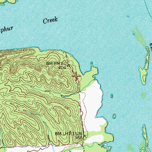 Topographic Map of Claud (historical), TN