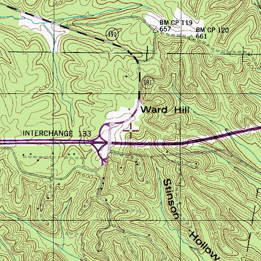 Topographic Map of Interchange 133, TN