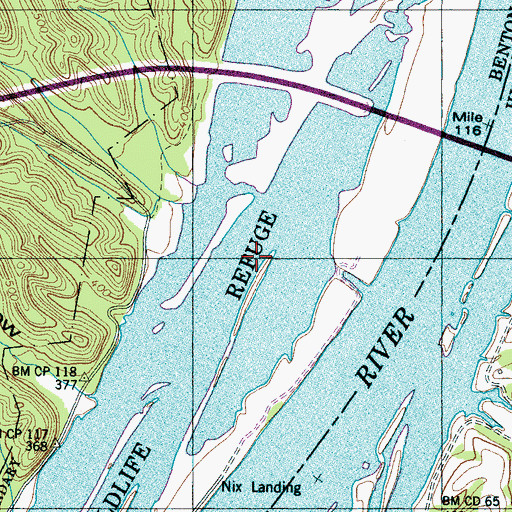 Topographic Map of Pond Gut, TN
