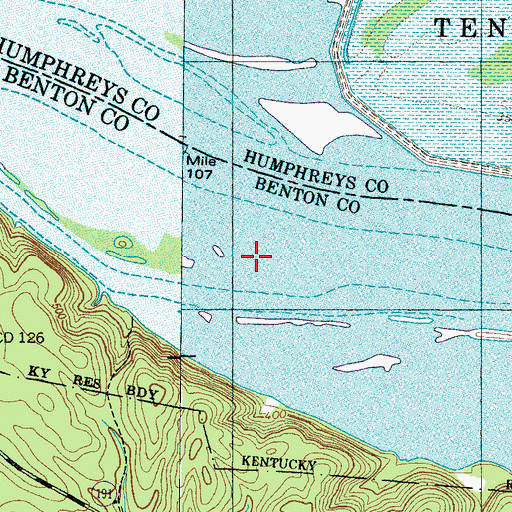 Topographic Map of Rockport Island (historical), TN