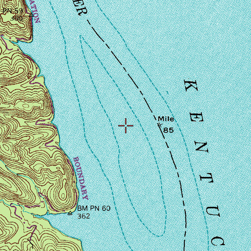 Topographic Map of Turkey Creek Island (historical), TN
