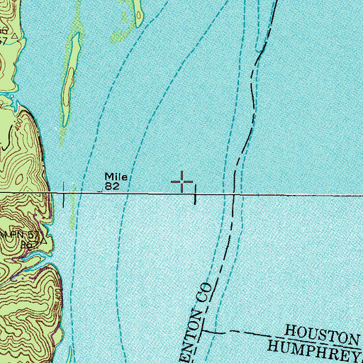 Topographic Map of Whiteoak Island (historical), TN