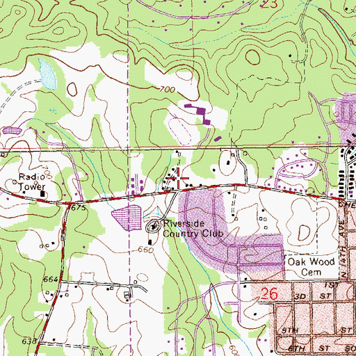 Topographic Map of Riverside Number 2 Dam, AL