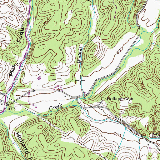 Topographic Map of Ben Holland Hollow, TN
