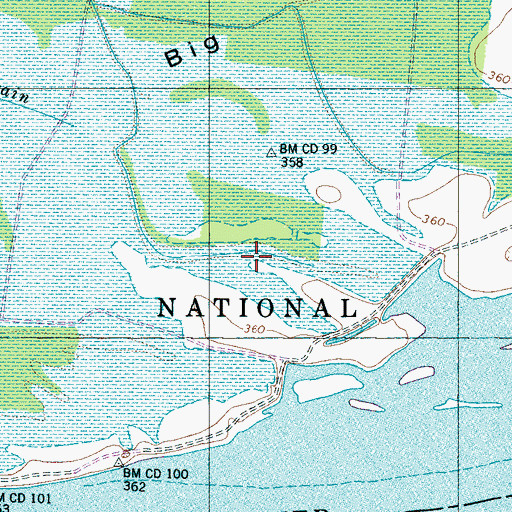 Topographic Map of Clear Lake (historical), TN