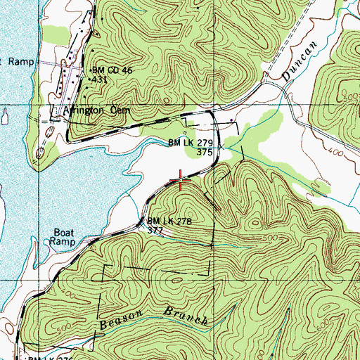 Topographic Map of Clear Spring, TN