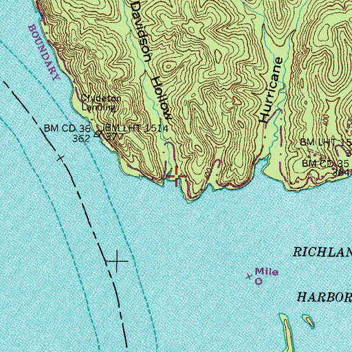 Topographic Map of Clydeton (historical), TN