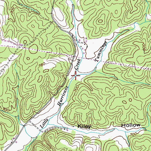 Topographic Map of Crowell Branch, TN
