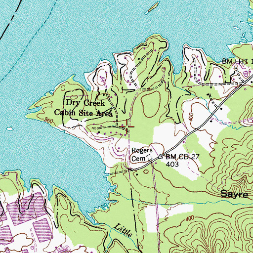Topographic Map of Dry Creek Subdivision, TN