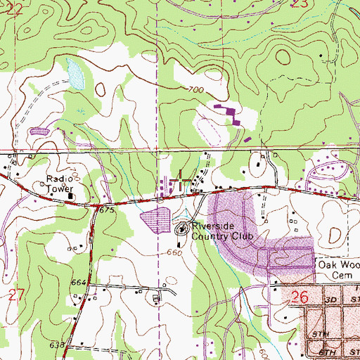 Topographic Map of Riverside Number 1 Dam, AL