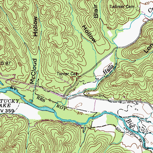 Topographic Map of Graveyard Hollow, TN
