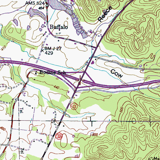 Topographic Map of Interchange 143, TN