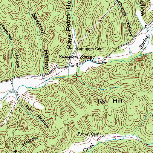 Topographic Map of Ivy Hollow, TN