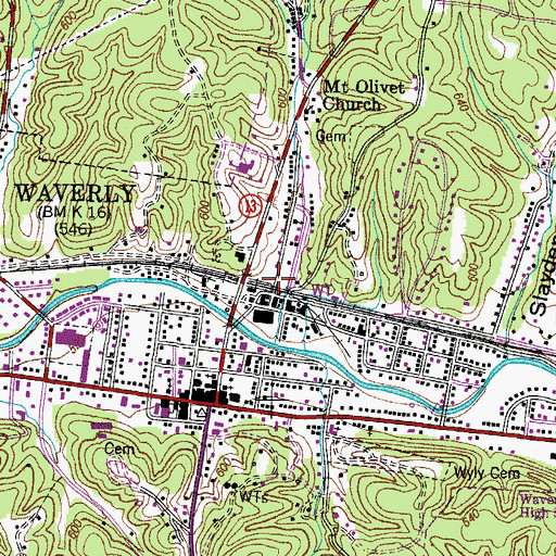 Topographic Map of Negro Hollow, TN