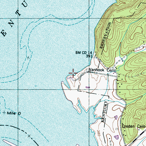 Topographic Map of Old Cathole (historical), TN