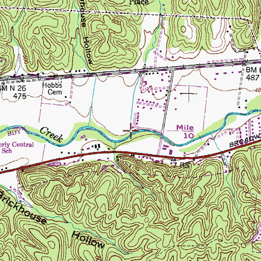 Topographic Map of Old Fields Place Branch, TN