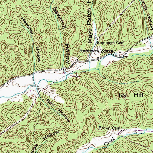 Topographic Map of Rattlesnake Hollow, TN