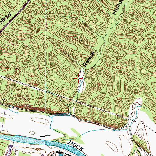 Topographic Map of Reece Spring, TN
