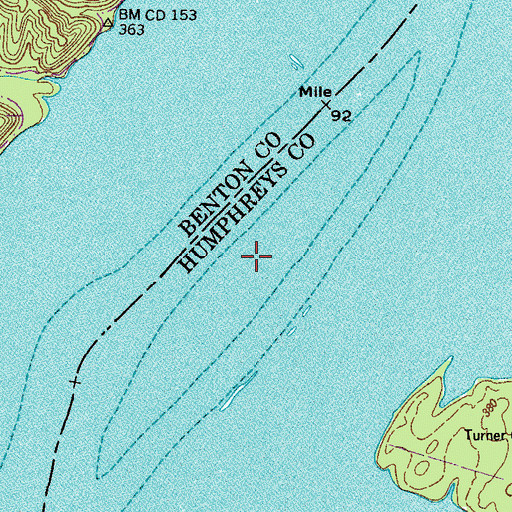 Topographic Map of Reynoldsburg Island (historical), TN