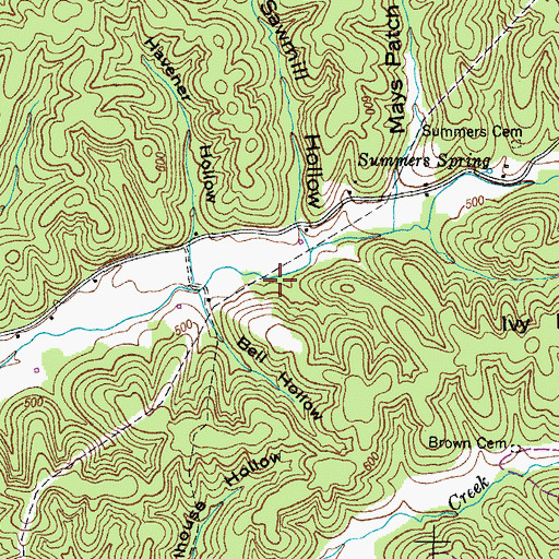 Topographic Map of Sugar Camp Hollow, TN
