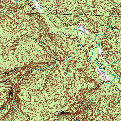 Topographic Map of Backbone Hollow, TN