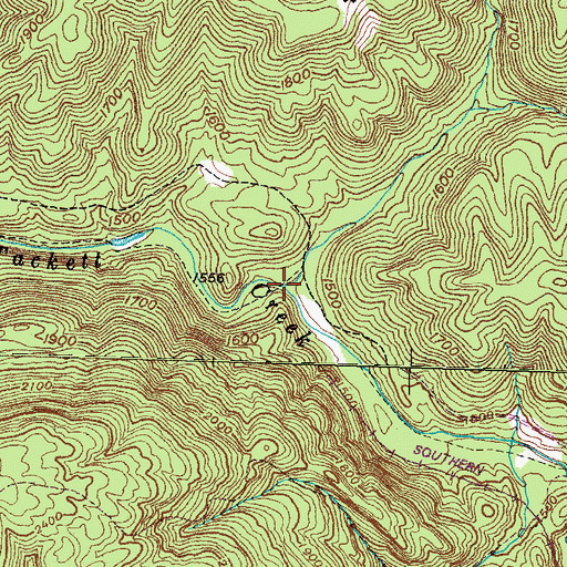 Topographic Map of Bens Branch, TN