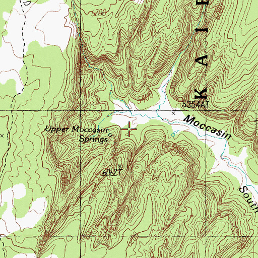 Topographic Map of Upper Moccasin Springs, AZ