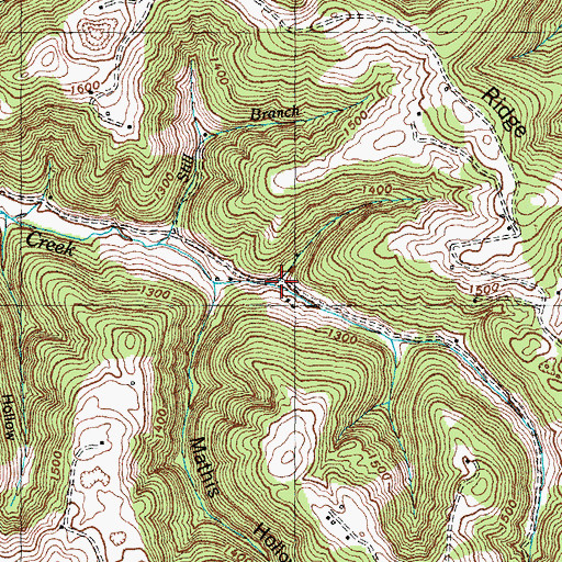 Topographic Map of Ford Hollow, TN