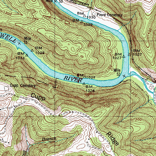Topographic Map of Island Ford (historical), TN