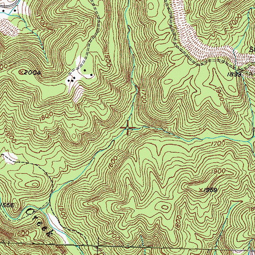 Topographic Map of Johnson Hollow, TN