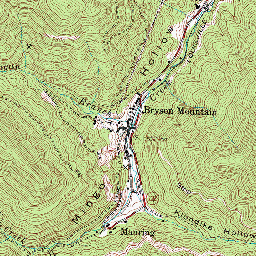 Topographic Map of Sugar Hollow, TN